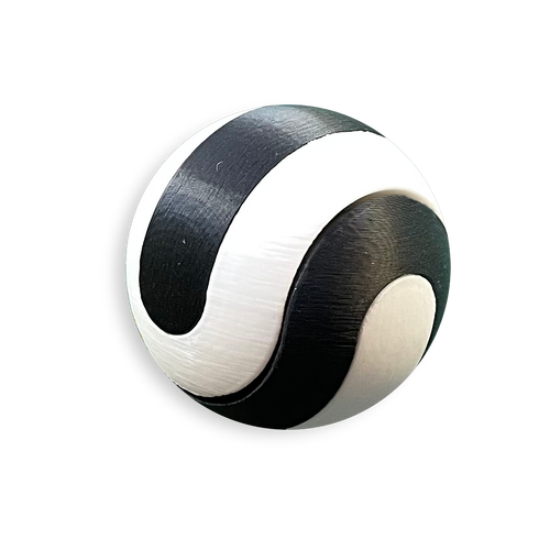 Puzzle esférico 3D BEN mini de 5 cm en blanco + negro, sin fondo