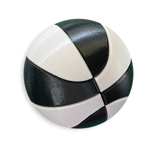 Puzzle esférico 3D BKT de 7,5 cm en blanco + negro, sin fondo