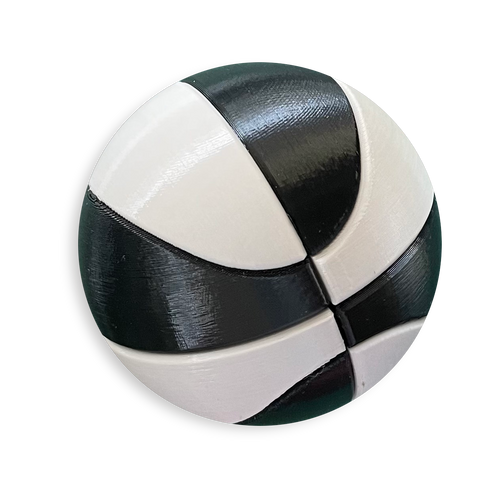 Puzzle esférico 3D BKT de 7,5 cm en blanco + negro, sin fondo