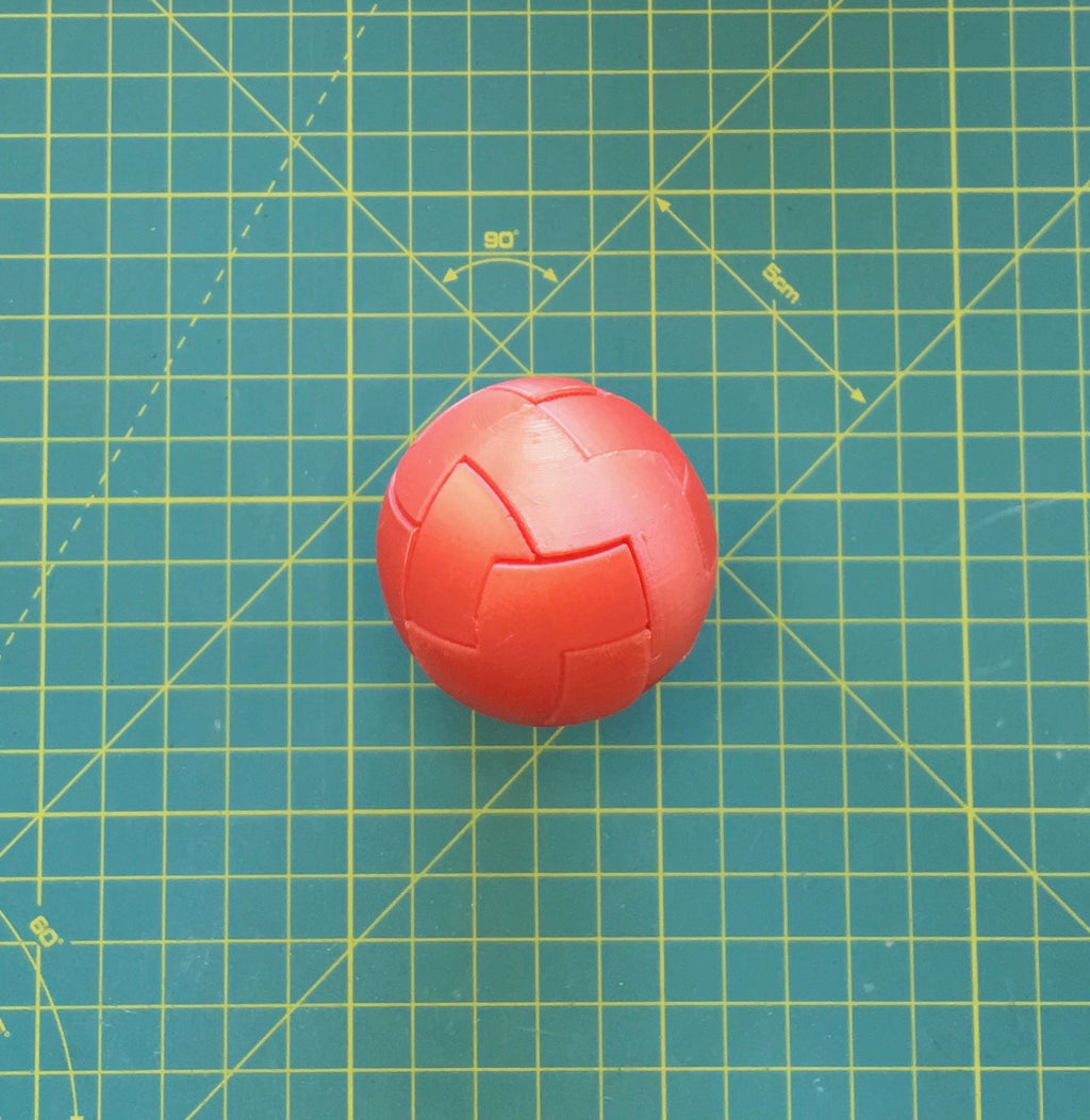 Puzzle esférico 3D CVB mini de 5 cm en rojo, armado