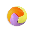 Puzzle esférico 3D FLR de 5 cm en naranja + violeta + amarillo flúor + verde, sin fondo