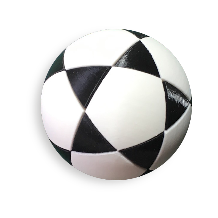 Puzzle esférico 3D FNL de 7,5 cm en blanco + negro, sin fondo
