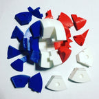 Puzzle esférico 3D GES de 7,5 cm en blanco + rojo + azul, con las piezas sueltas (2)