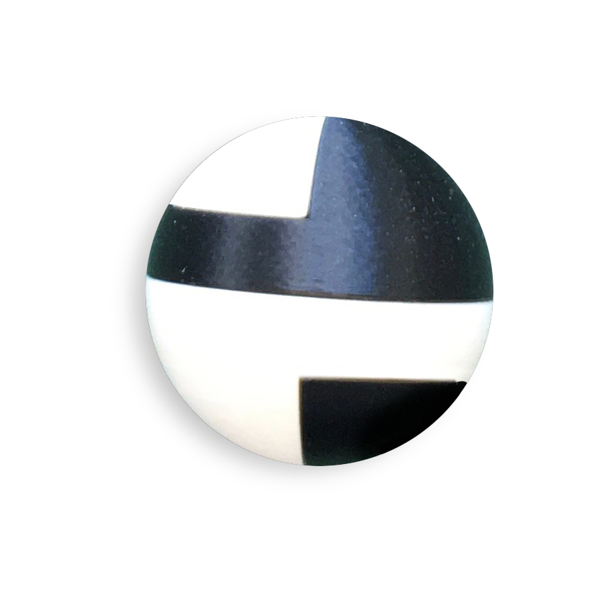 Puzzle esférico 3D IWS de 5 cm en blanco + negro, sin fondo