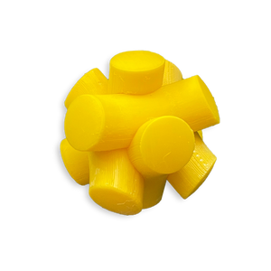 Puzzle esférico 3D KNM de 5 cm en amarillo, sin fondo