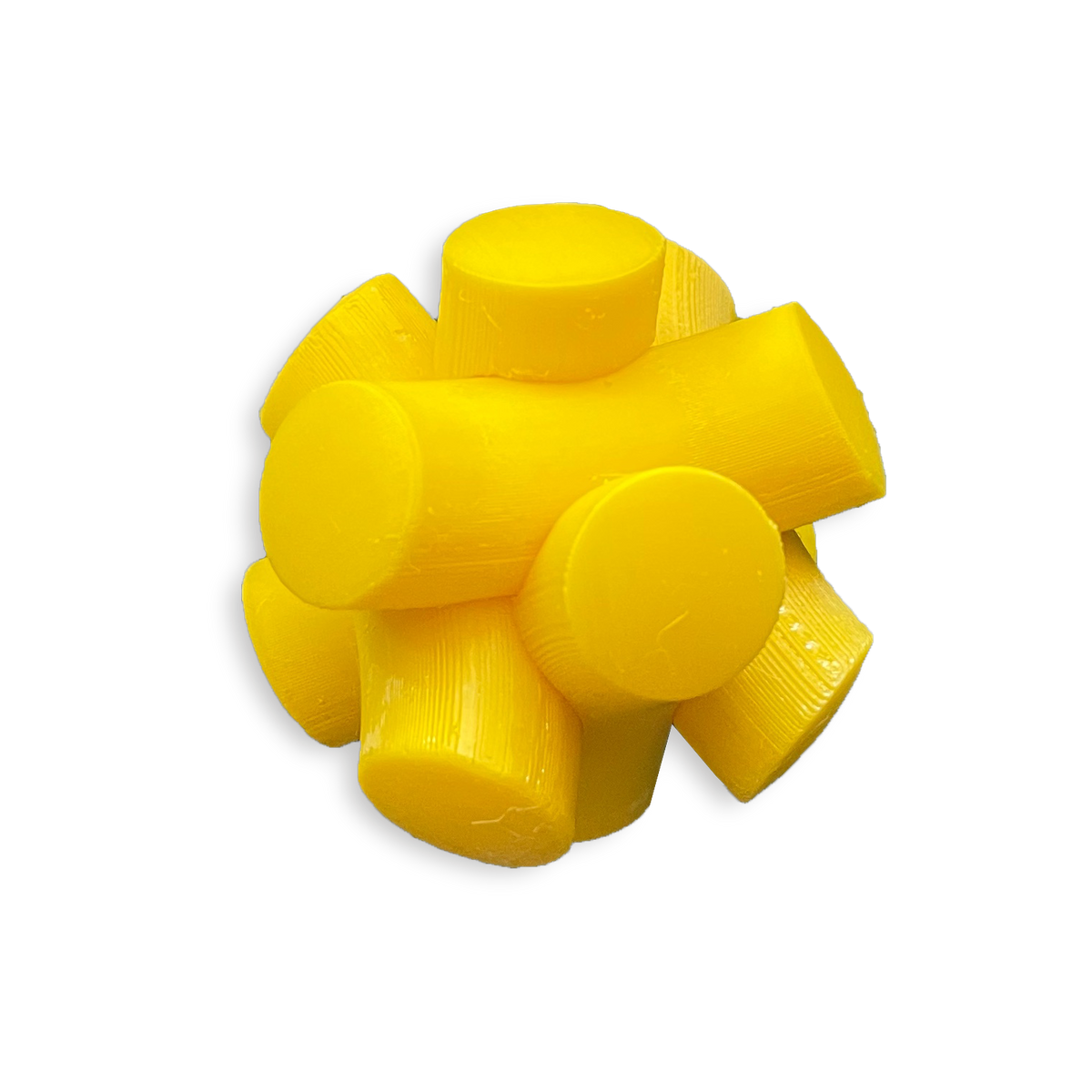 Puzzle esférico 3D KNM de 5 cm en amarillo, sin fondo