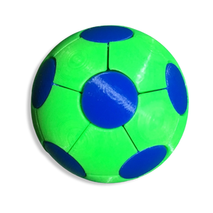 Puzzle esférico 3D KNT de 7,5 cm en azul + verde flúor, sin fondo