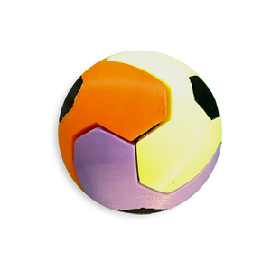 Puzzle esférico 3D LKY mini de 5 cm en naranja + amarillo flúor + violeta + negro + blanco, sin fondo