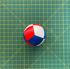 Puzzle esférico 3D NCK mini de 5 cm en blanco + rojo + azul, armado