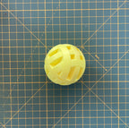 Puzzle esférico 3D ORT mini de 5 cm en amarillo flúor, armado