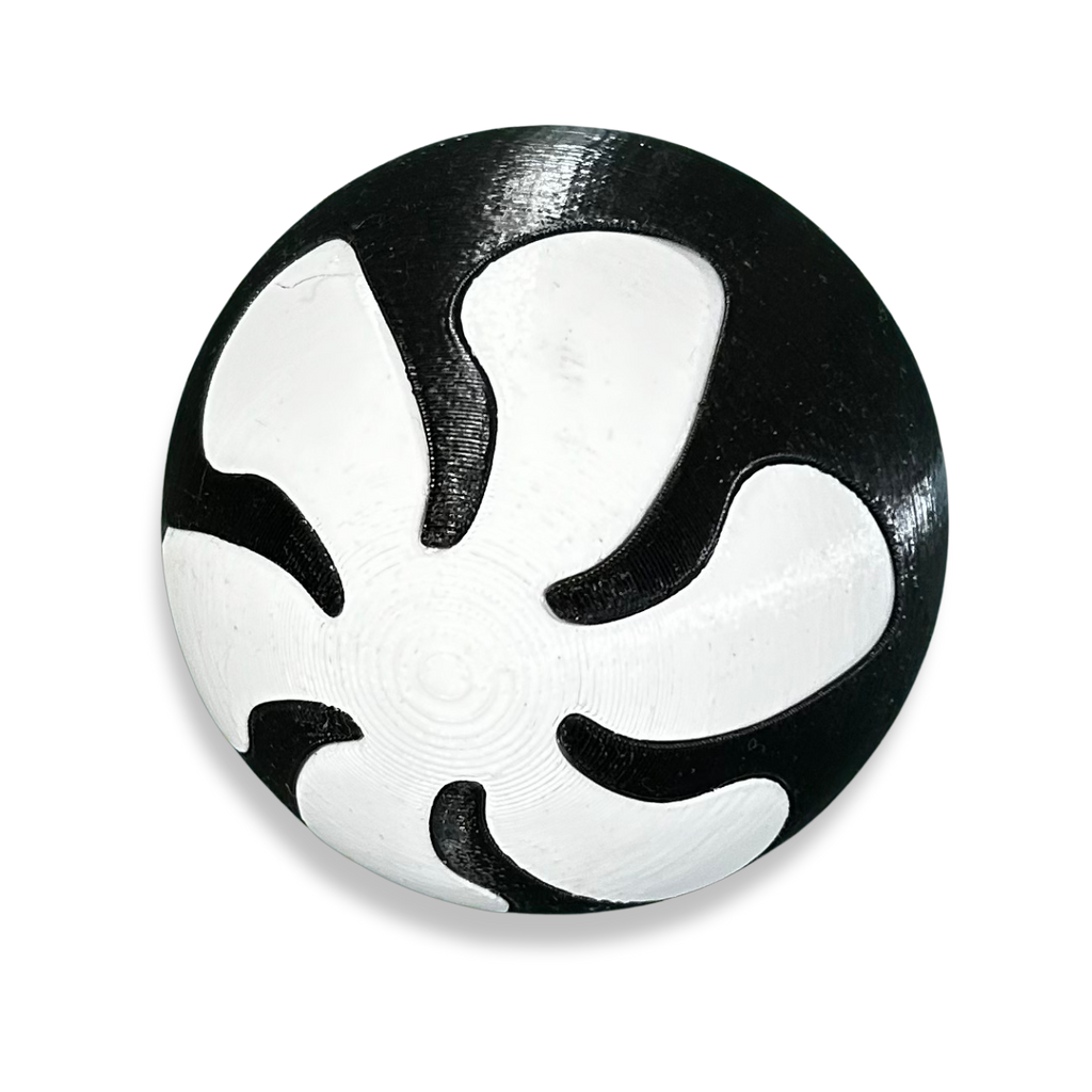 Puzzle esférico 3D PSI de 7,5 cm en blanco + negro, sin fondo