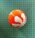 Puzzle esférico 3D PSI mini de 5 cm en blanco + naranja fluor, armado