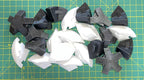 Puzzle esférico 3D RMB de 7,5 cm en blanco + negro, con las piezas sueltas