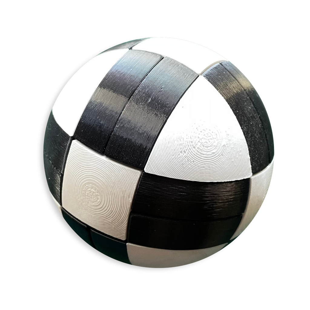 Puzzle esférico 3D RUS de 7,5 cm en blanco + negro, sin fondo