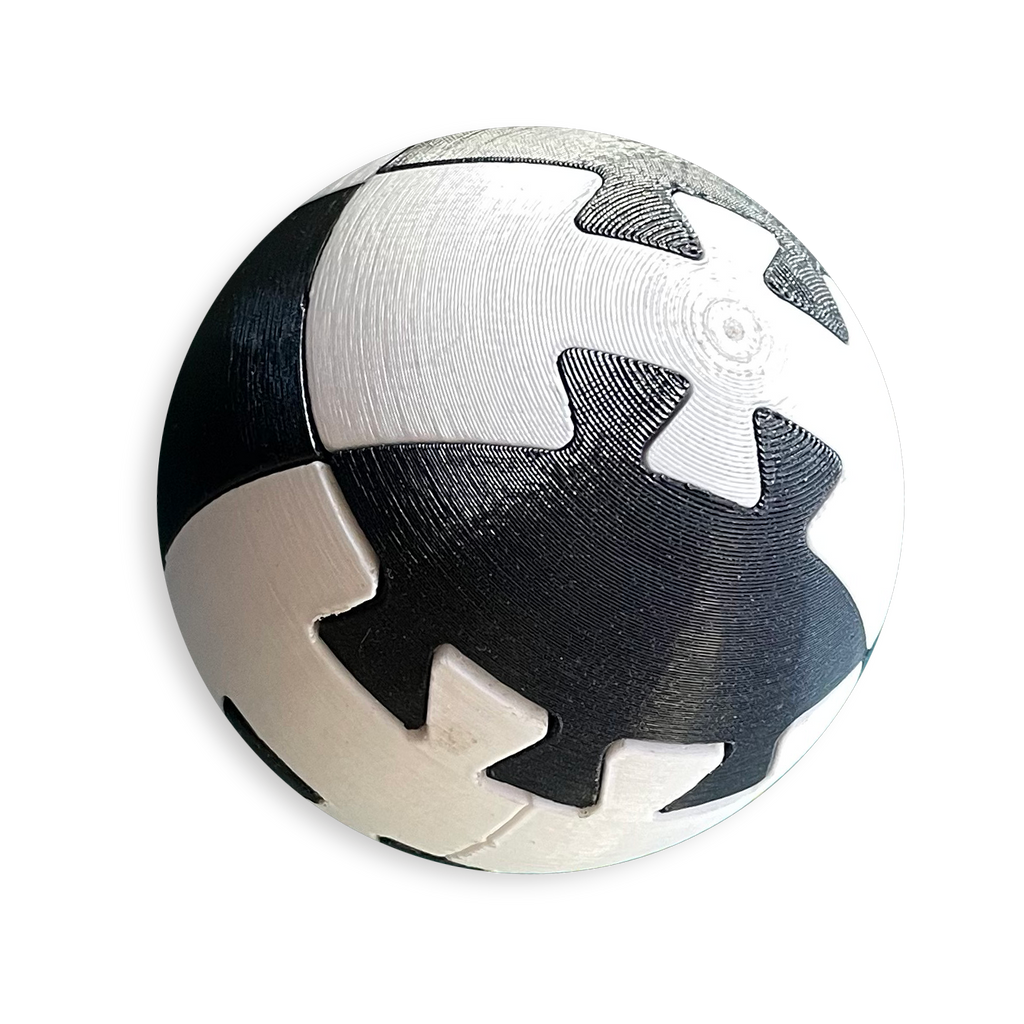 Puzzle esférico 3D SKV de 7,5 cm en blanco + negro, sin fondo