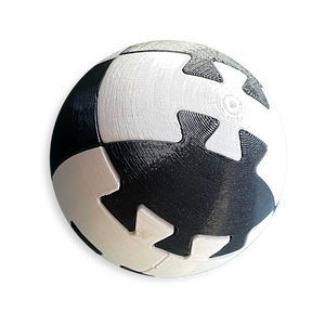Puzzle esférico 3D SKV de 7,5 cm en blanco + negro, sin fondo