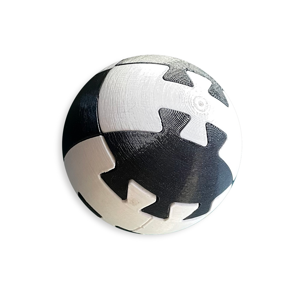 Puzzle esférico 3D SKV mini de 5 cm en blanco + negro, sin fondo
