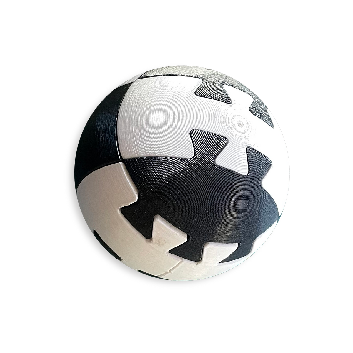 Puzzle esférico 3D SKV mini de 5 cm en blanco + negro, sin fondo
