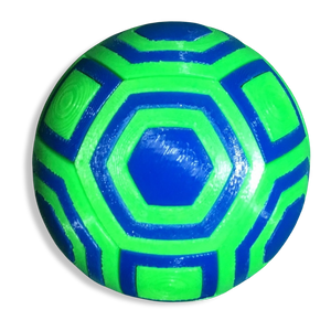 Puzzle esférico 3D SLC de 10 cm en azul + verde flúor, sin fondo