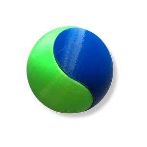 Puzzle esférico 3D SWG de 5 cm en azul + verde flúor, sin fondo