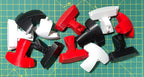 Puzzle esférico 3D TBL de 7,5 cm en blanco + rojo + negro, con las piezas sueltas