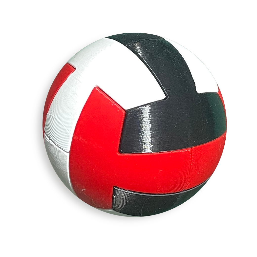Puzzle esférico 3D TBL de 7,5 cm en blanco + rojo + negro, sin fondo