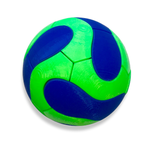 Puzzle esférico 3D TGS de 7,5 cm en azul + verde flúor, sin fondo