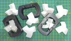 Puzzle esférico 3D TRQ de 7,5 cm en blanco + negro, con las piezas sueltas